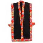 打掛　黒地/紅型赤衿